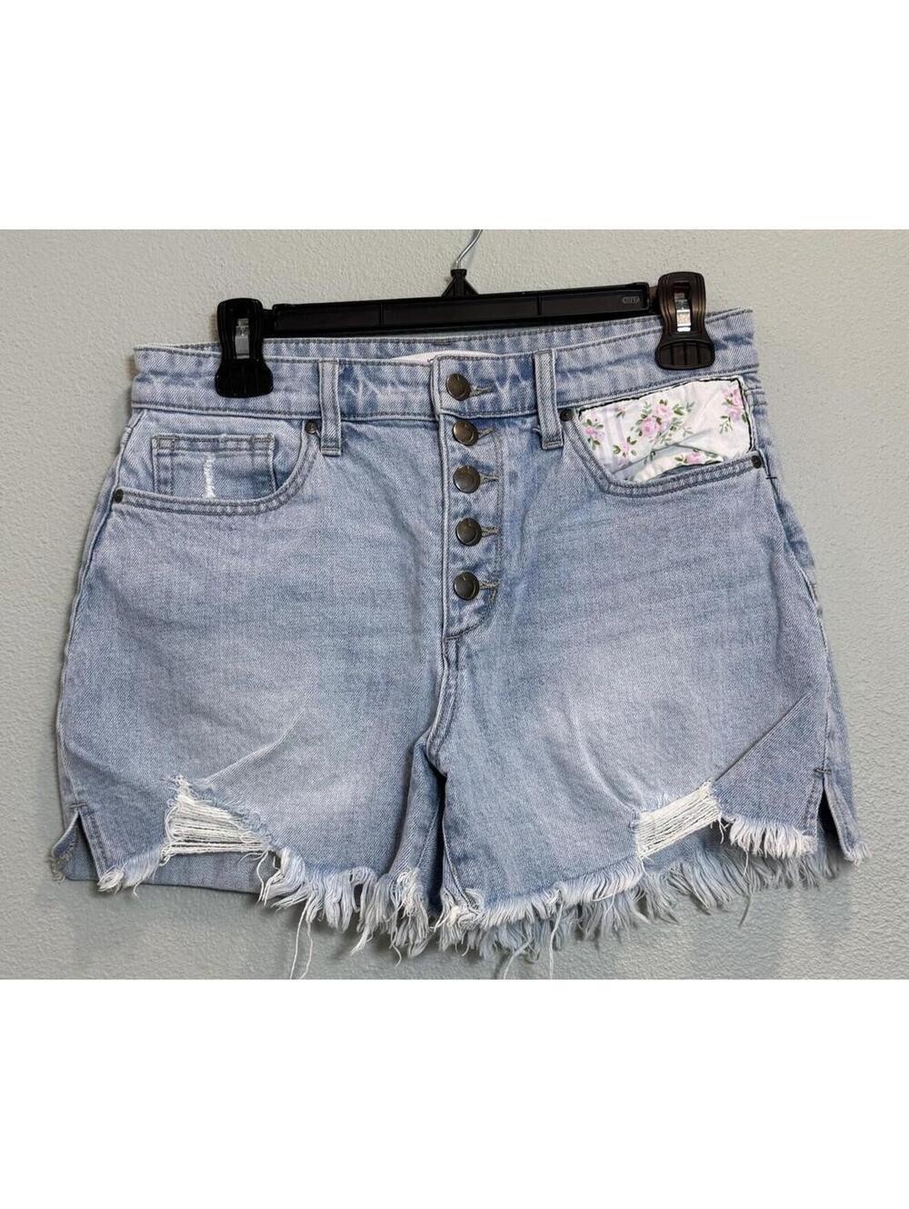 Joe's Patchwork Light Blue Denim Shorts - Women's 28